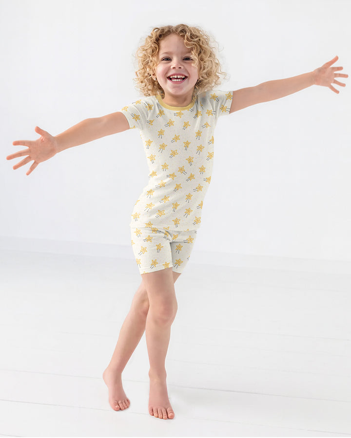 Happy Little Stars Family Matching Bamboo Two Piece Short Sleeve Shorts Pajama Set