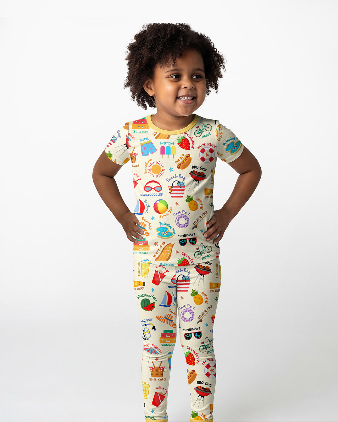 Zweiteiliges, kurzärmliges Pyjama-Set mit Marienkäfern