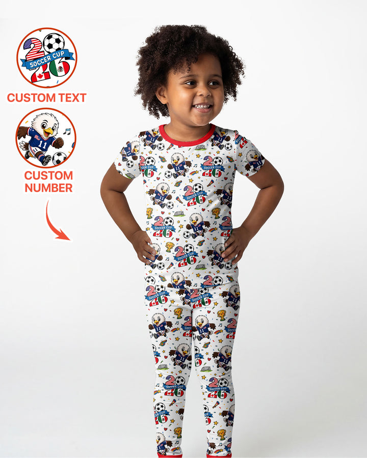 Conjunto de pijama de dos piezas de bambú de manga corta, plantilla personalizada