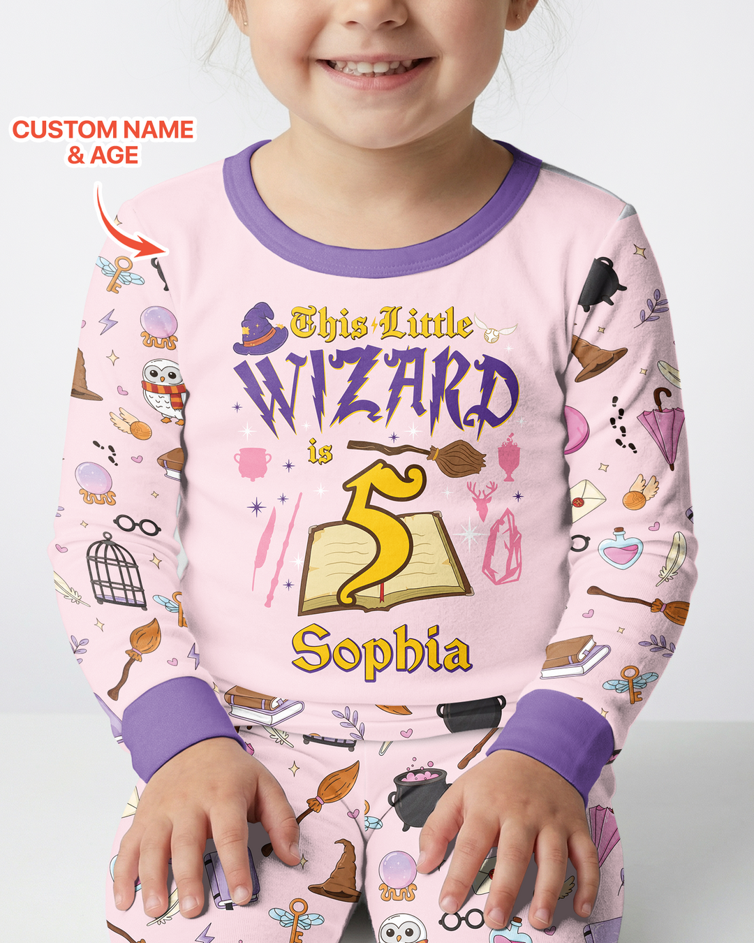 Personalized Birthday Wizard  Bamboo Two Piece Long Sleeve Pajama Set
