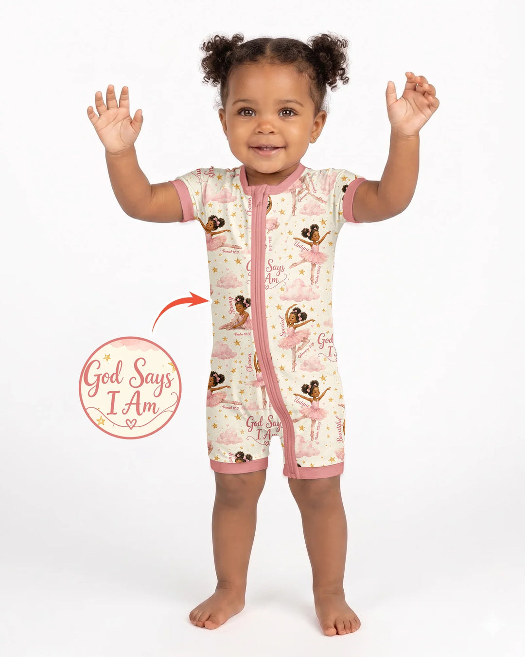 Black Girl Ballerina God Says I Am Bamboo Shorty Zippy