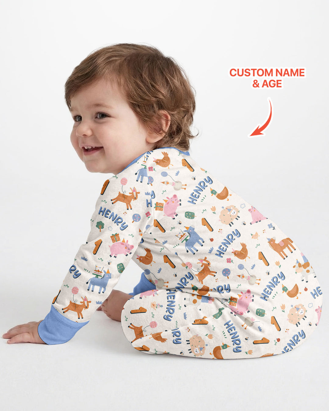Personalized Farm Animals Birthday Bamboo Convertible Zippy