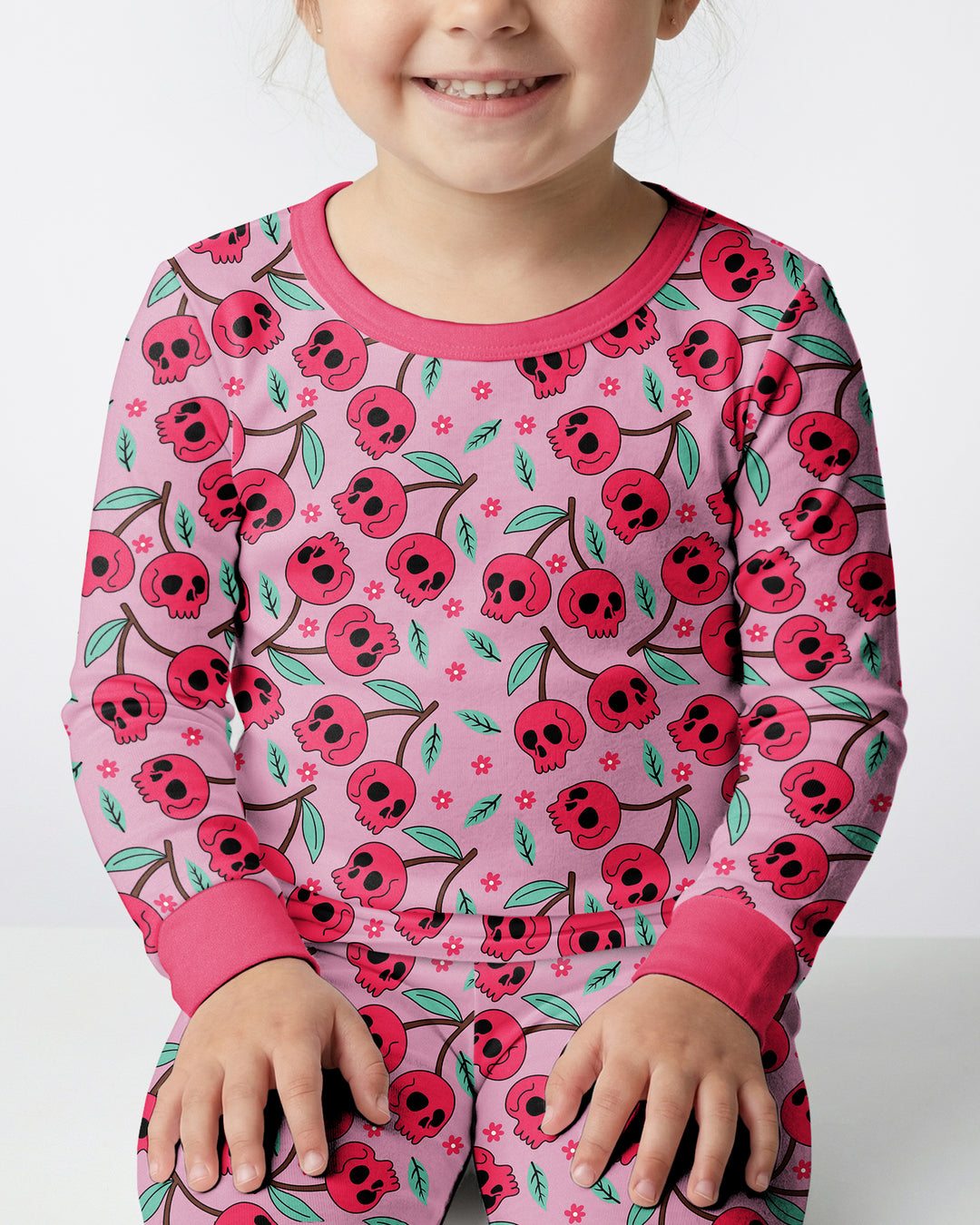Cherry Boo Bamboo Two Piece Long Sleeve Pajama Set