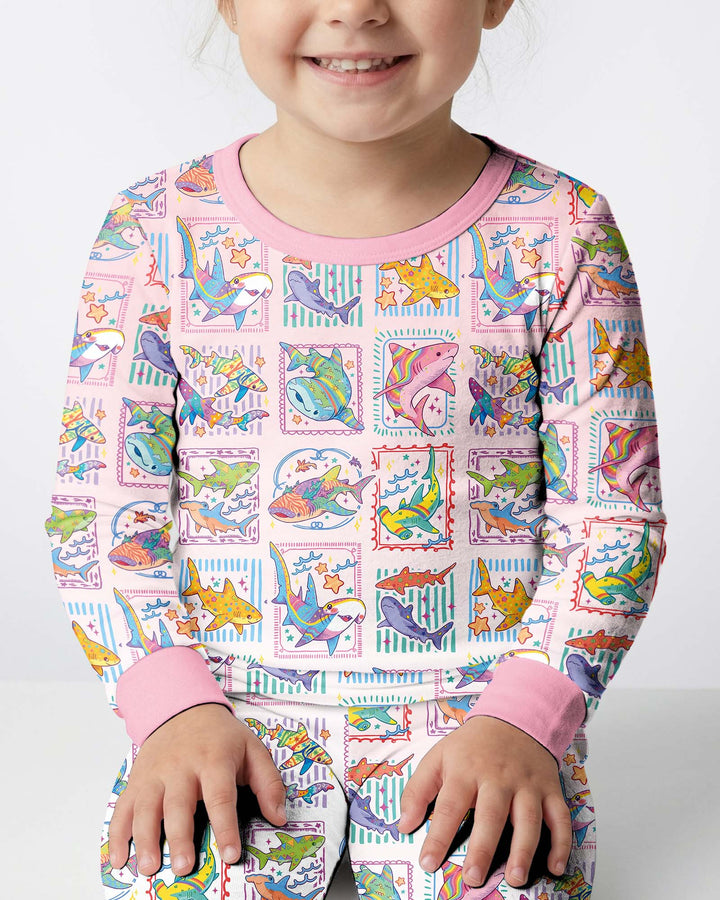 Shark Tropical Bamboo Two Piece Long Sleeve Pajama Set