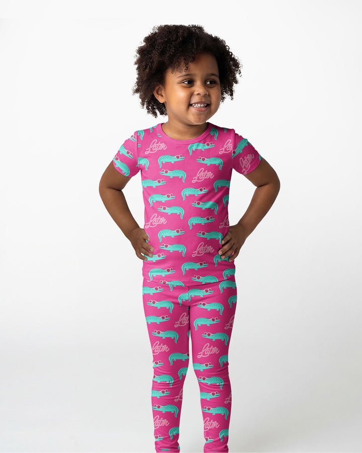 Later Gator Bamboo Two Piece Short Sleeve Pajama Set