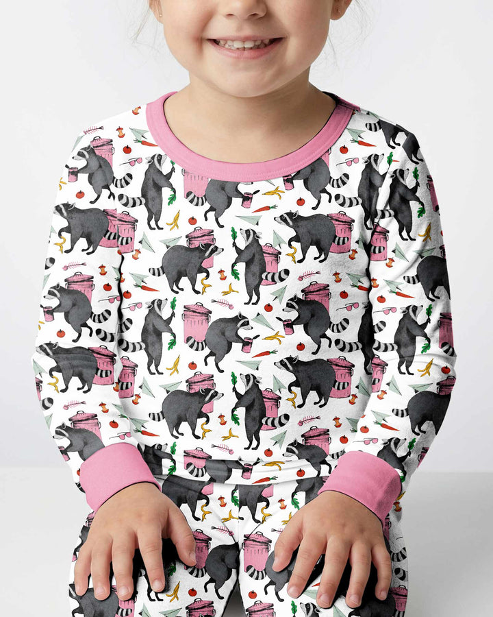 Trash Panda Adventures Bamboo Two Piece Long Sleeve Pajama Set
