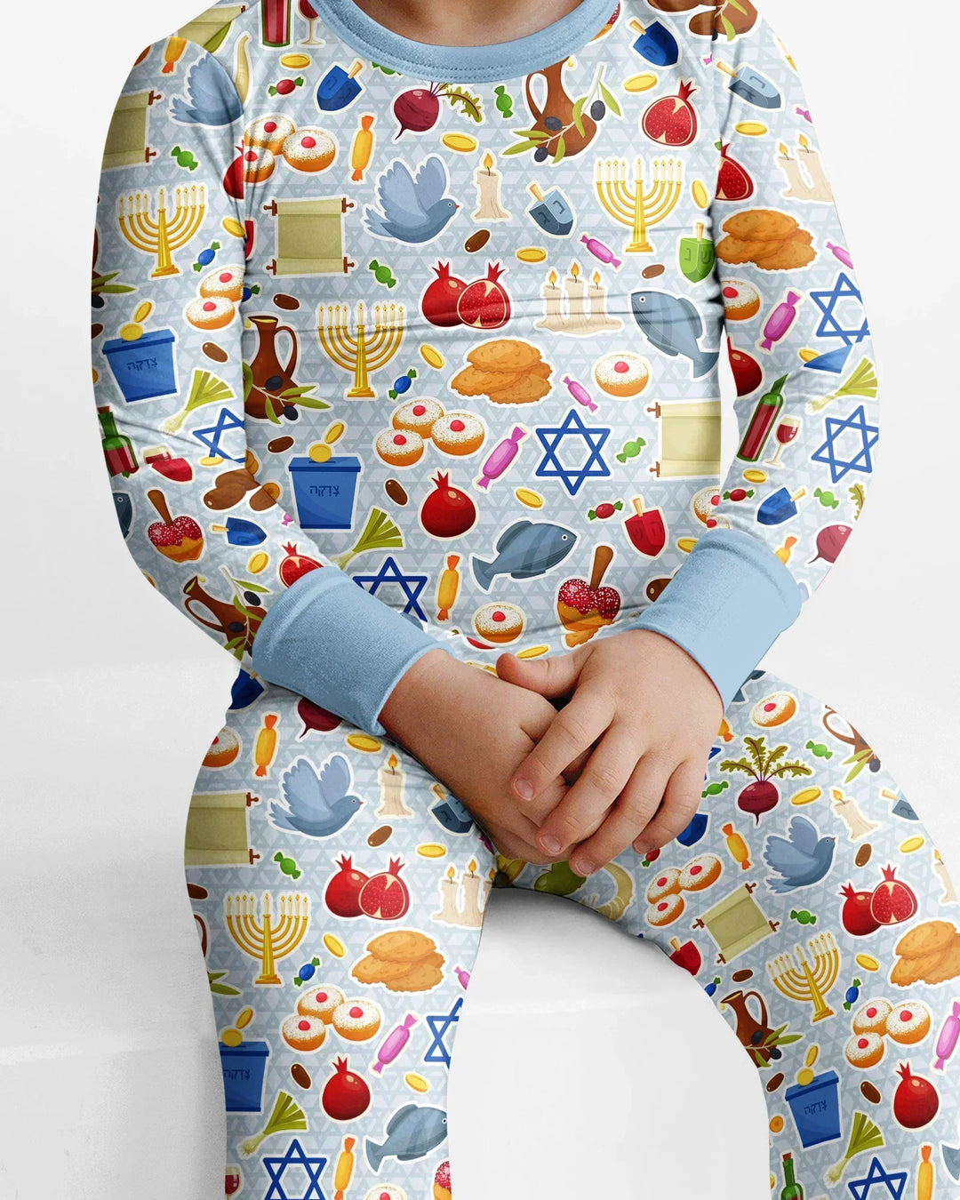 Zweiteiliges Langarm-Pyjama-Set mit Sommerfrüchten