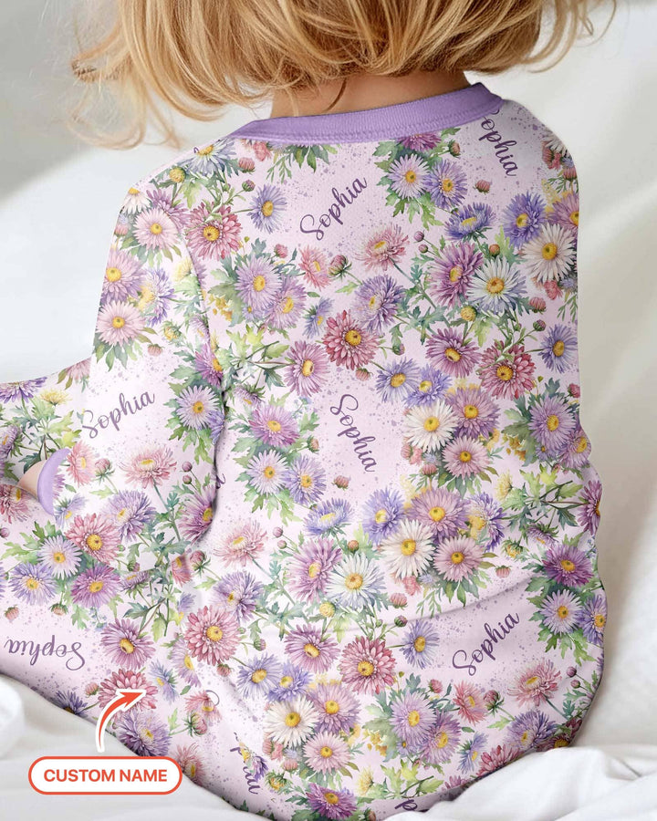 Bambú Convertible Zippy con Flores de Mes de Nacimiento y Nombre Personalizado