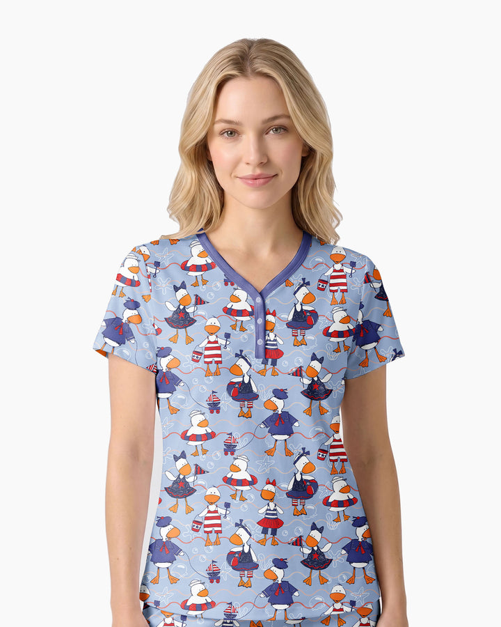 Freedom Floaties Family Matching Bamboo Women Short Sleeve Short Pajama Set
