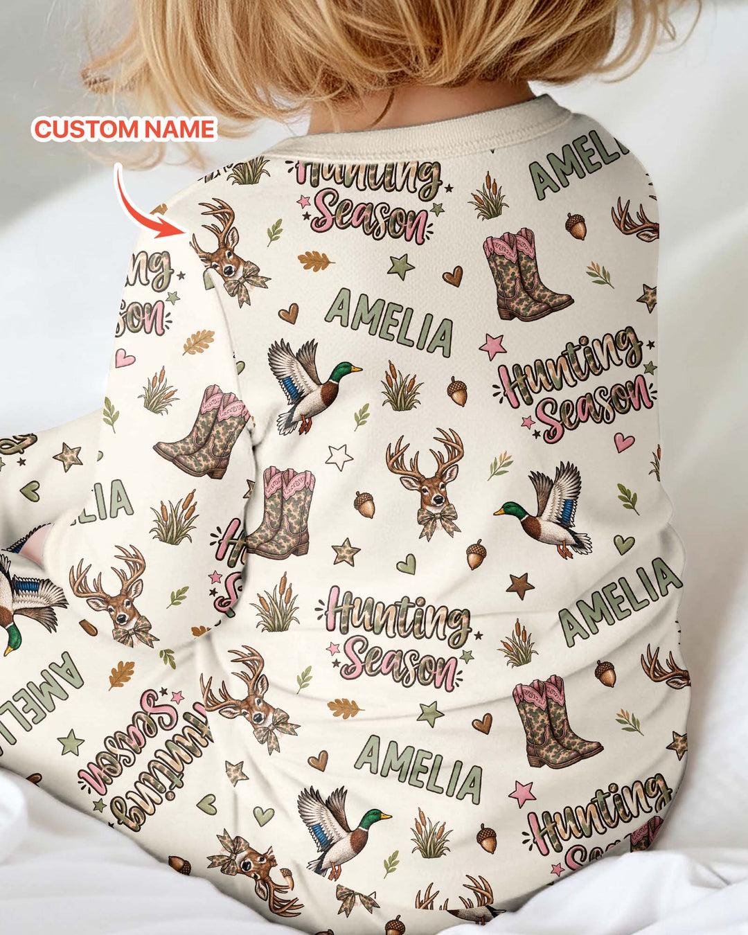 Custom Name Preppy Camo Bow Bamboo Convertible Zippy