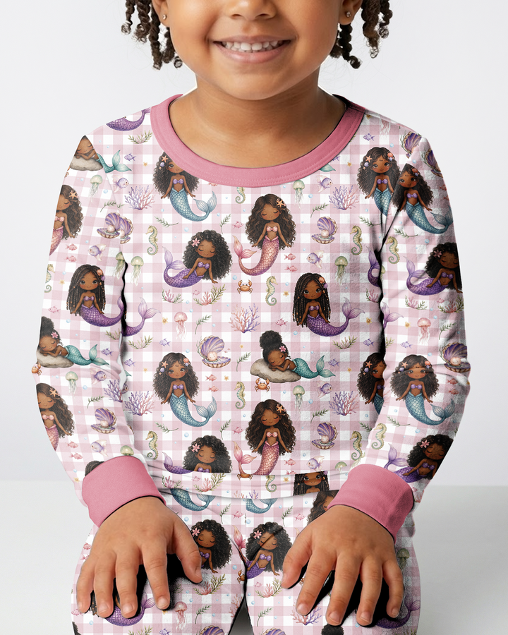 Zweiteiliges Langarm-Pyjama-Set mit Sommerfrüchten