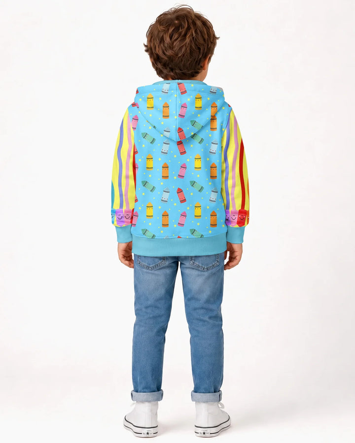Kapuzenpullover aus Bambus mit hebräischem Alphabet und Reißverschluss