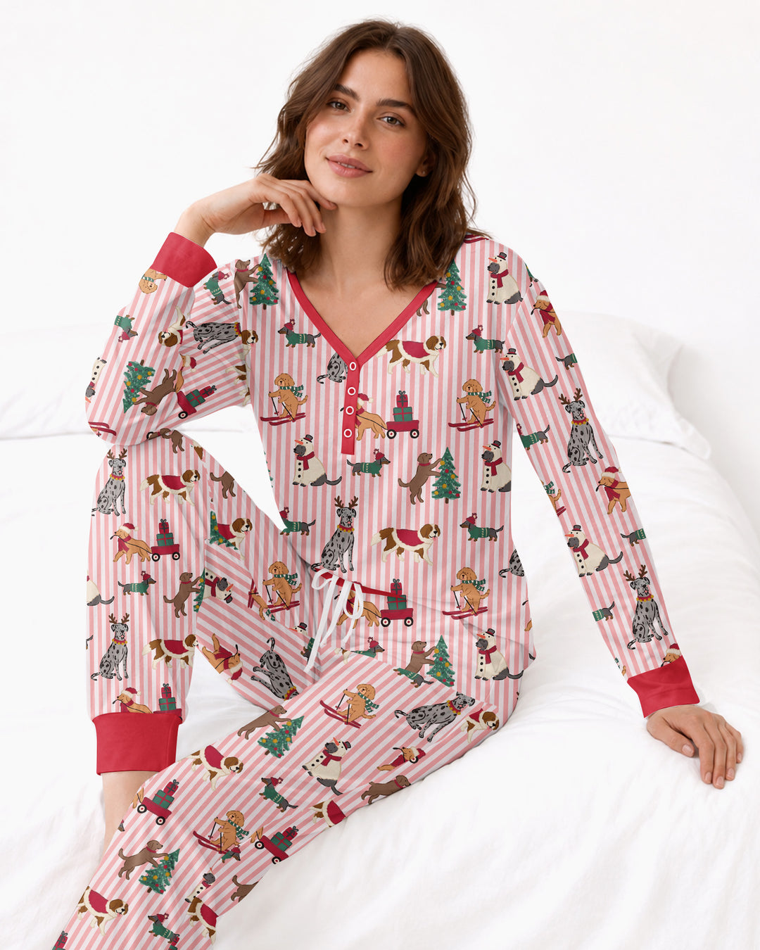 Christmas Pups & Holiday Adventures Bamboo Women Pajama Set