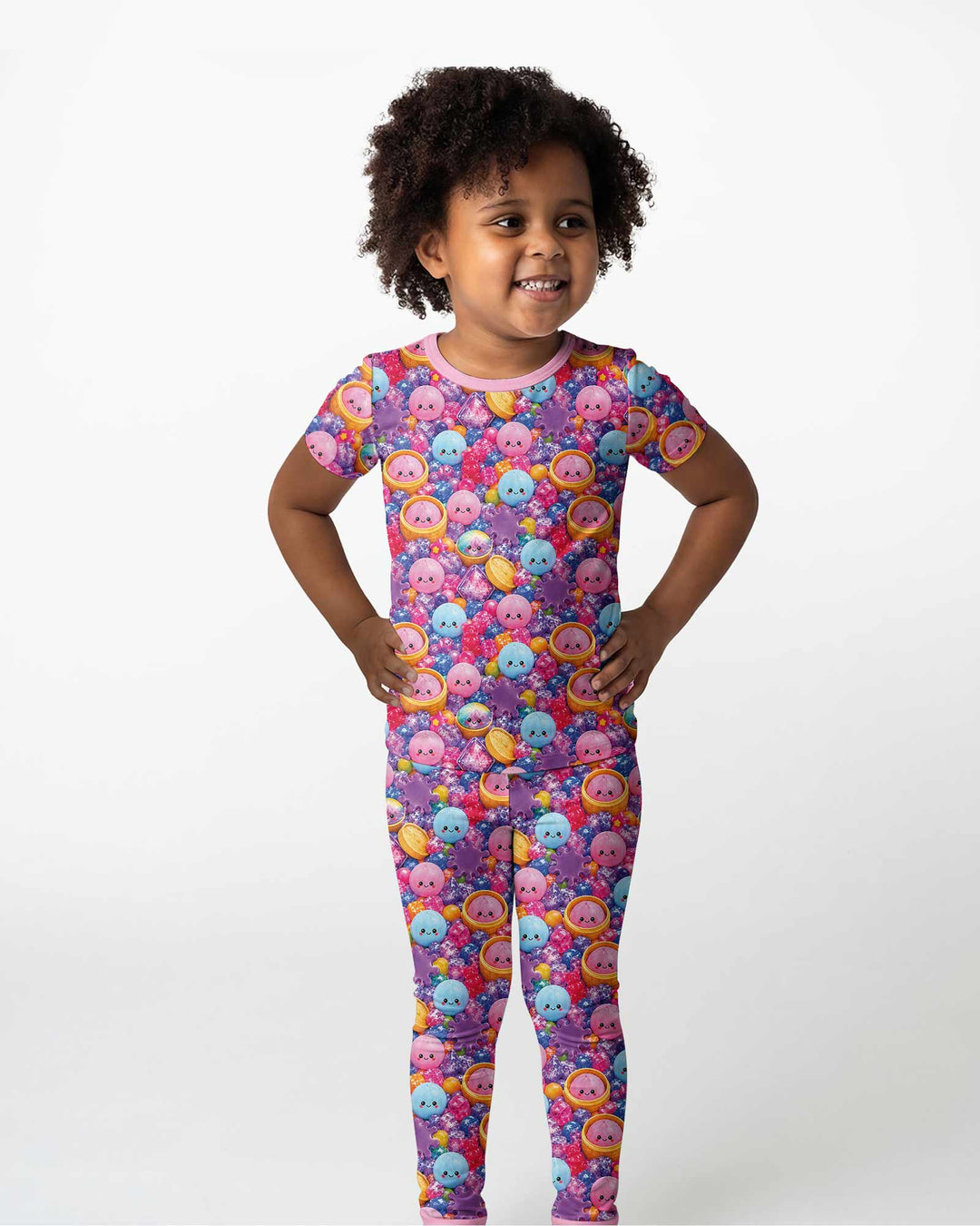 Conjunto de pijama de dos piezas de manga corta de bambú