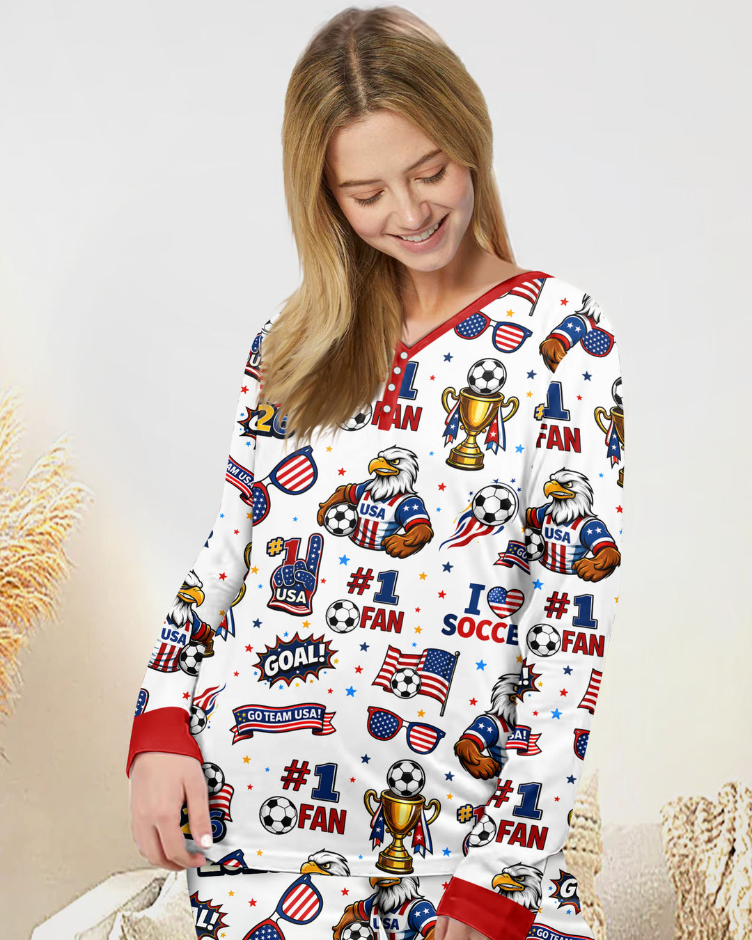 Plantilla de conjunto de pijama de mujer de bambú