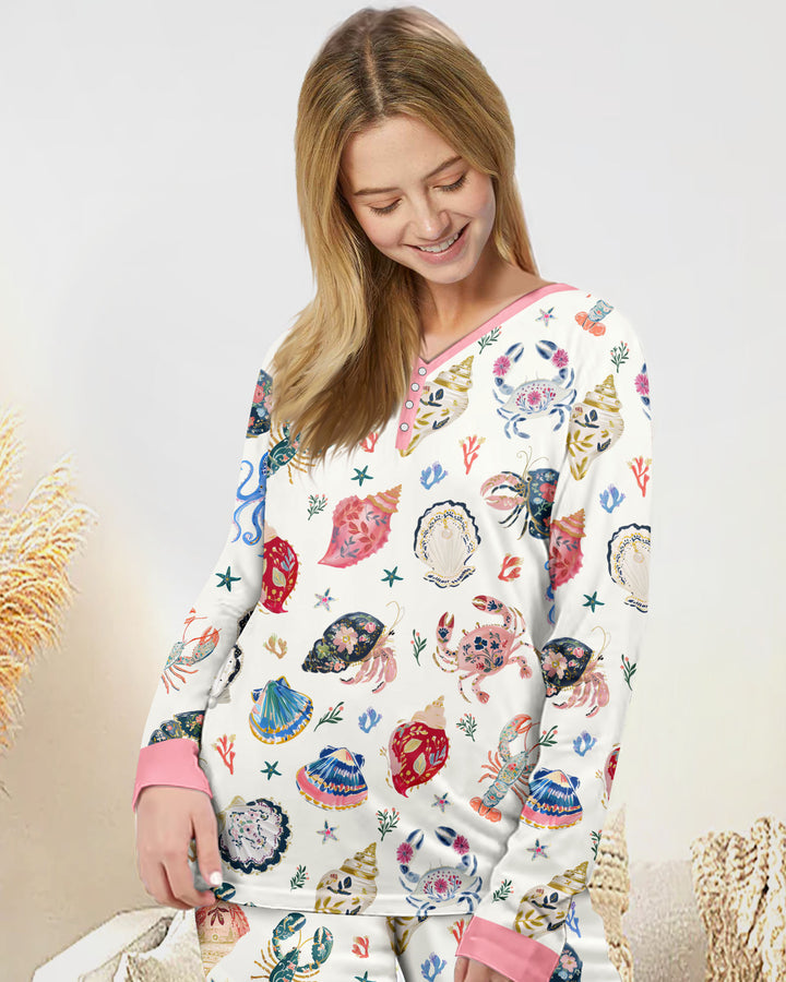 Preppy Coastal Bamboo Women Pajama Set