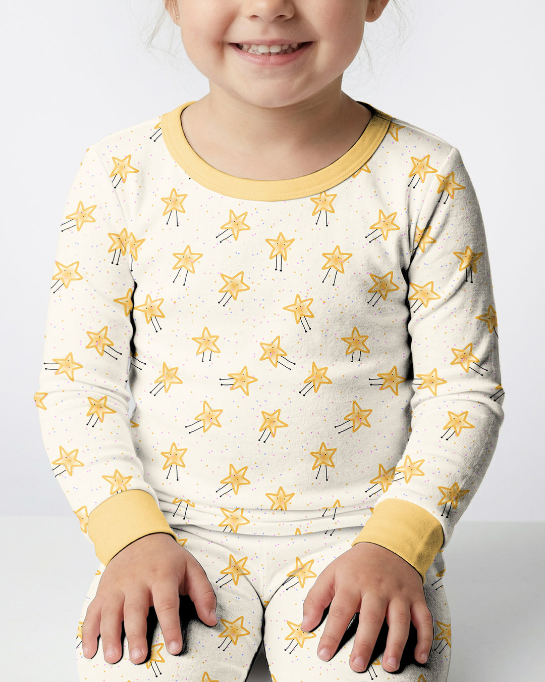 Happy Little Stars Family Matching Bamboo Two Piece Long Sleeve Pajama Set