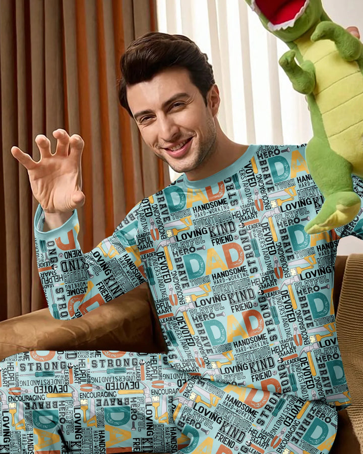 Dad Word Collage Bamboo Men's Pajama Set
