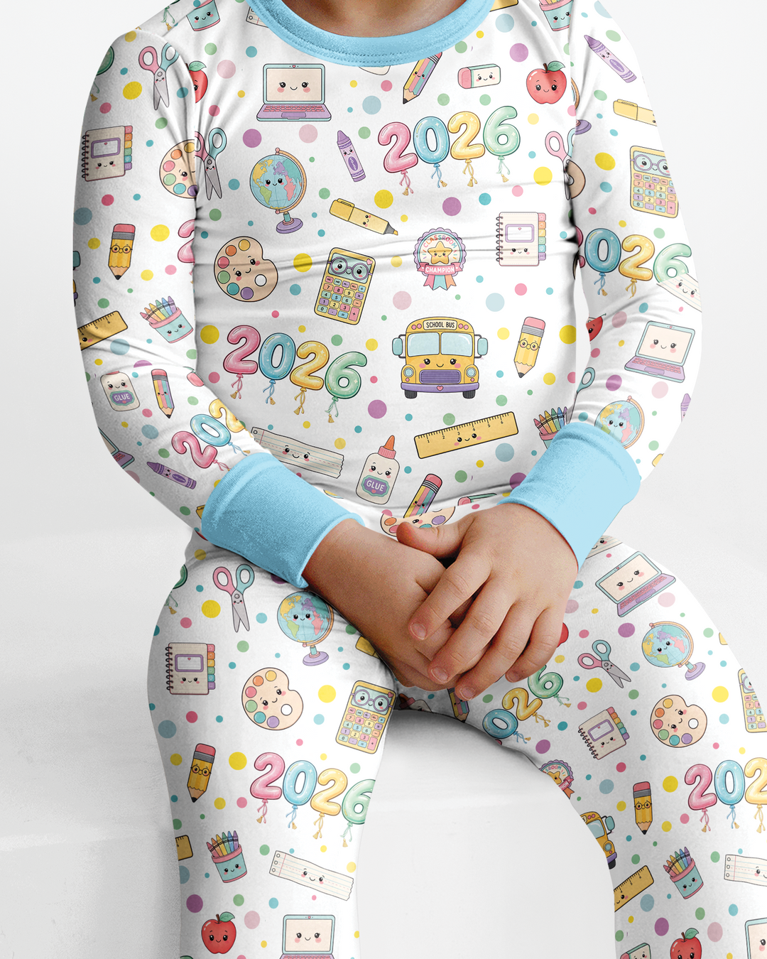 Zweiteiliges Langarm-Pyjama-Set mit Sommerfrüchten