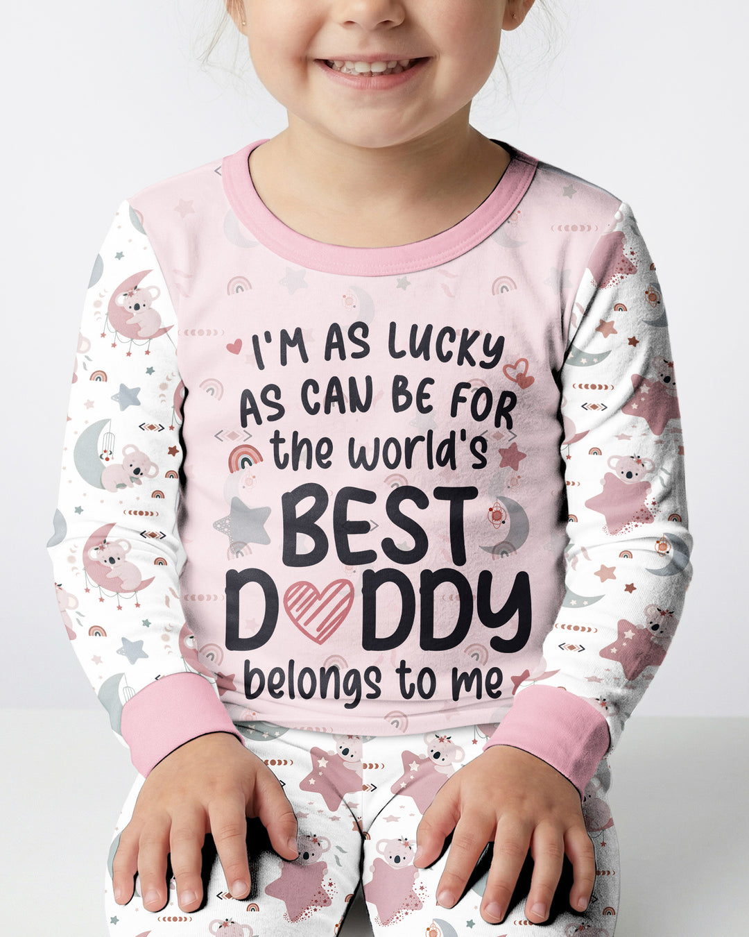 The World's Best Daddy Belongs To Me Bamboo Two Piece Long Sleeve Pajama Set