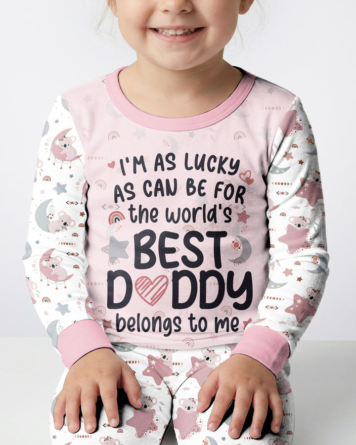 The World's Best Daddy Belongs To Me Bamboo Two Piece Long Sleeve Pajama Set