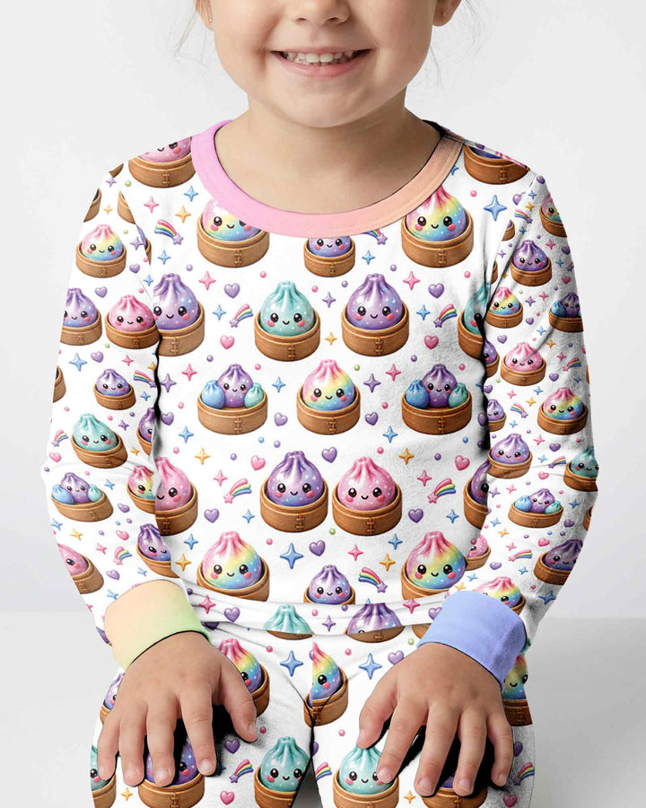 Cute Glitter Dumpling Two Piece Long Sleeve Pajama Set