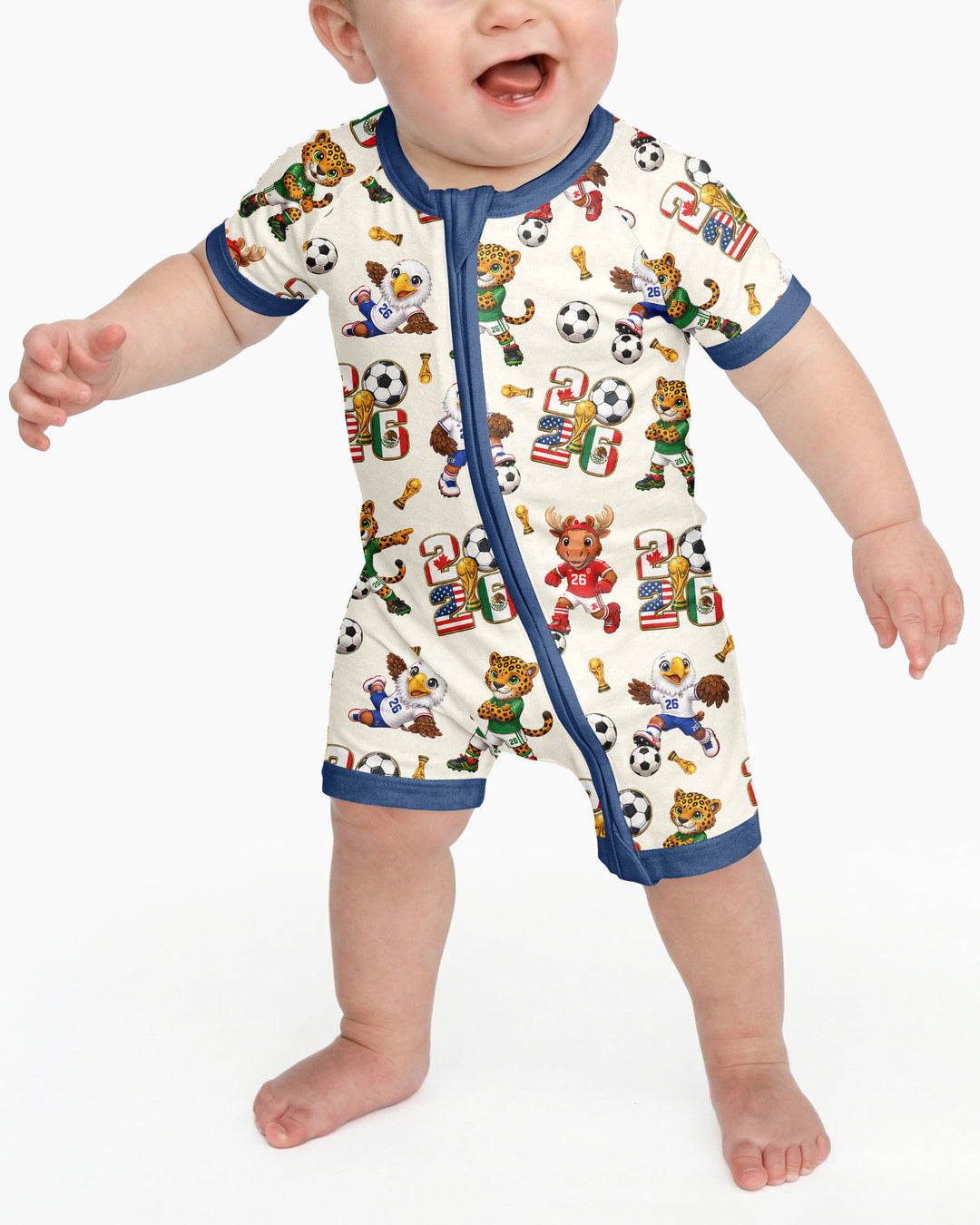 Cute Soccer Mascots USA CAN MEX Bamboo Shorty Zippy