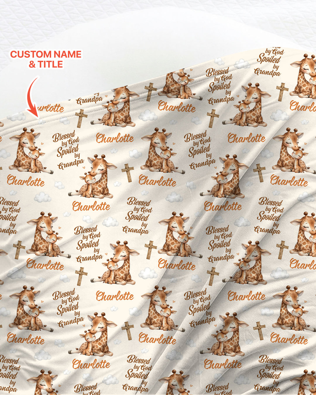 Custom Name Blessed By God Spoiled By Grandma Swaddle Blanket