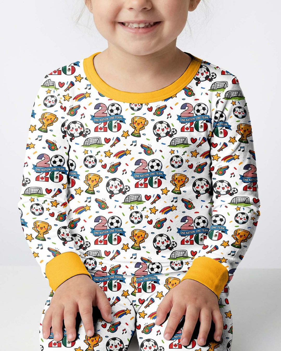 Soccer Fever 2026 Family Matching Bamboo Two Piece Long Sleeve Pajama Set