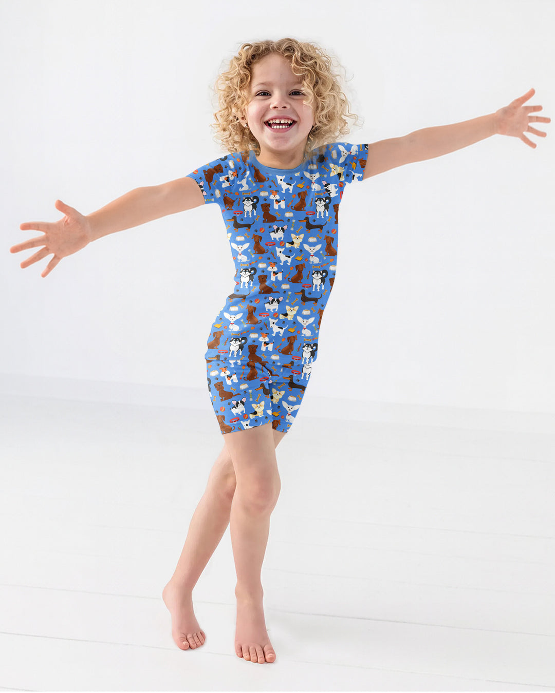 Dapper Dogs Bamboo Two Piece Short Sleeve Shorts Pajama Set