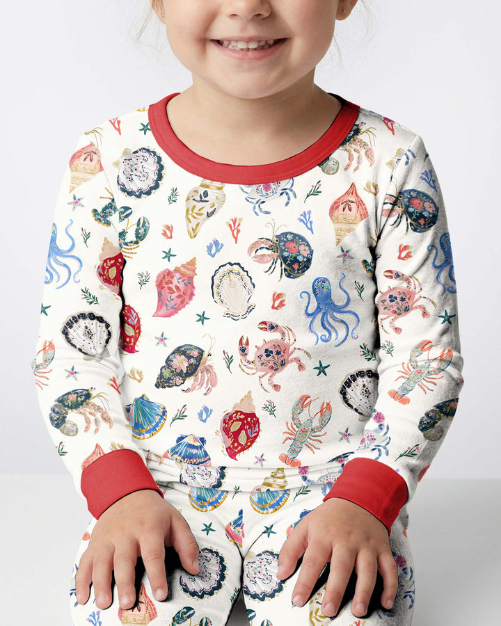 Preppy Coastal Bamboo Two Piece Long Sleeve Pajama Set