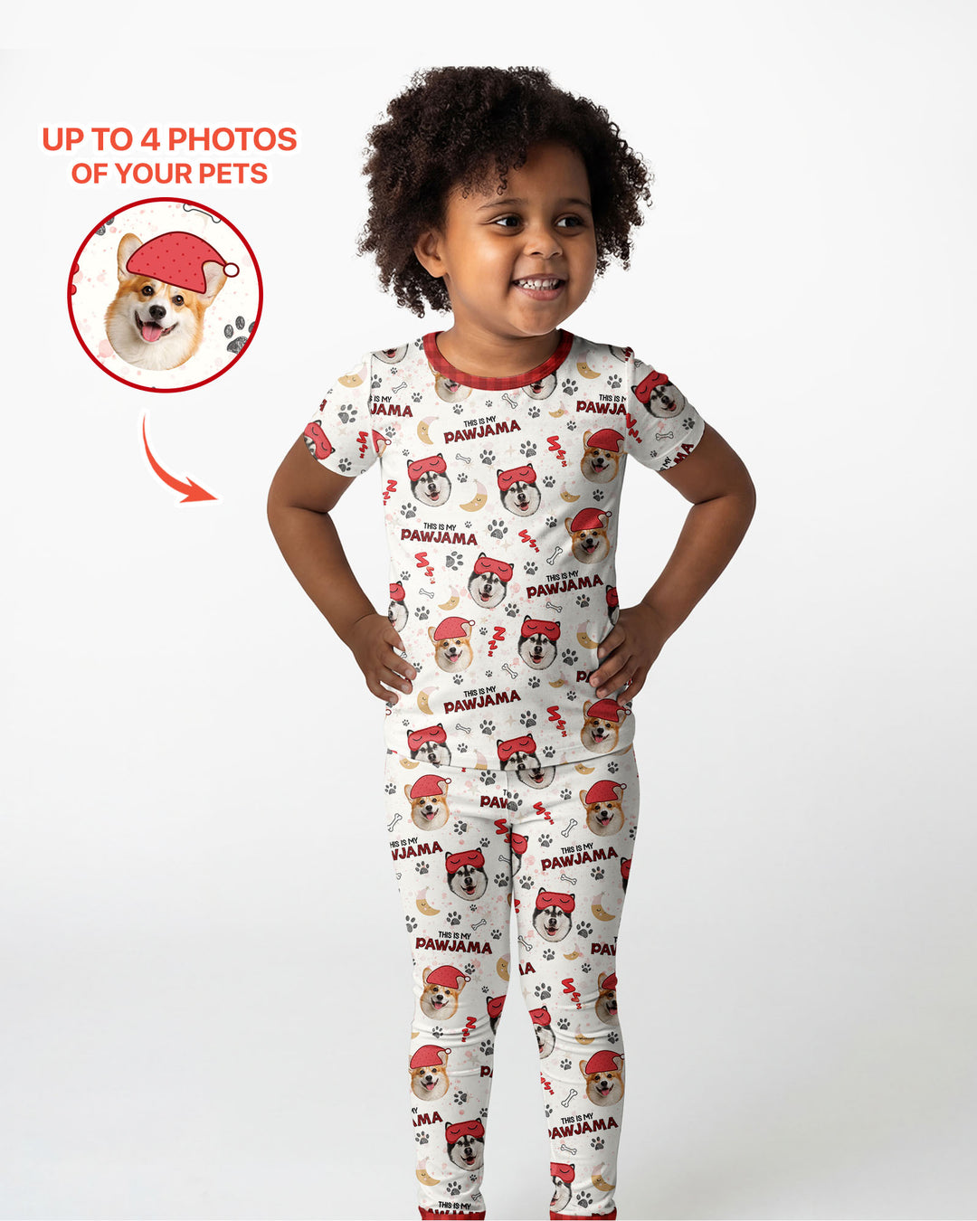Custom Pet Photo This Is My Pawjama Bamboo Two Piece Short Sleeve Pajama Set