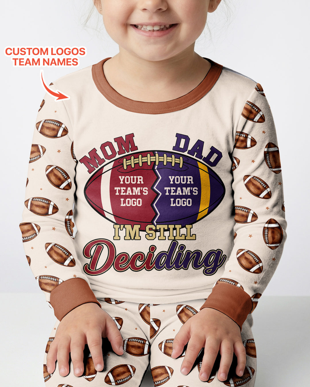 I'm Still Deciding House Divided - Upload Two Team Logo Bamboo Two Piece Long Sleeve Pajama Set