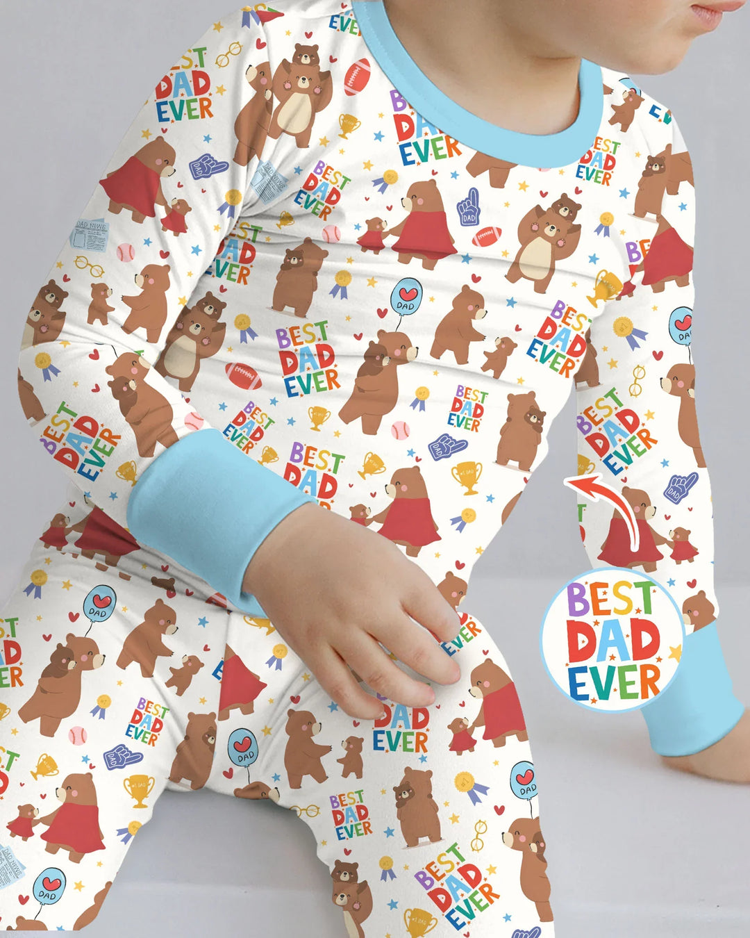 Best Daddy Bear Ever Family Matching Bamboo Two Piece Long Sleeve Pajama Set
