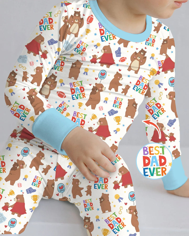 Best Daddy Bear Ever Family Matching Bamboo Two Piece Long Sleeve Pajama Set