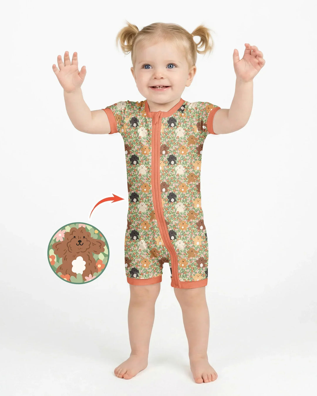 Puppy Garden Family Matching Bamboo Shorty Zippy