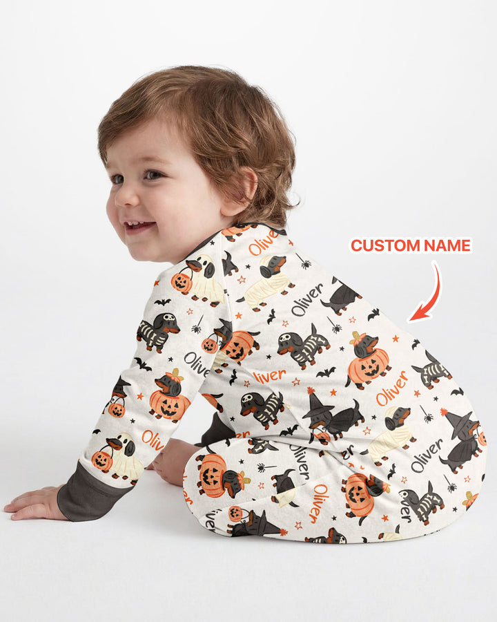 Orange and Black Dachshund Bamboo Convertible Zippy