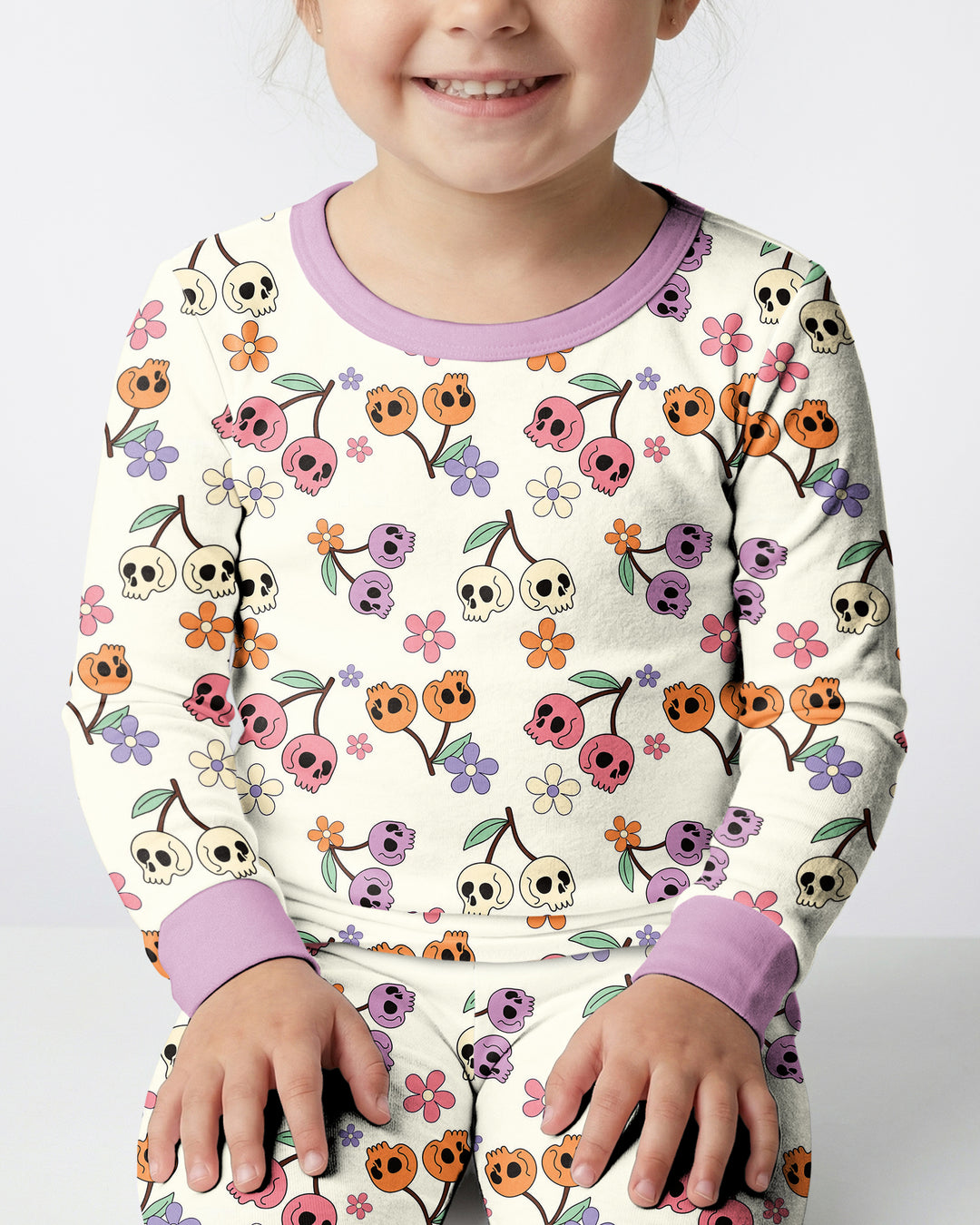 Cherry Boo Bamboo Two Piece Long Sleeve Pajama Set