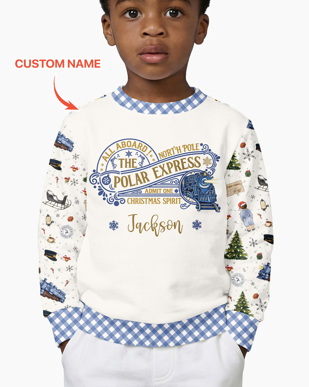 Custom Name North Pole Adventure Bamboo Crewneck Sweatshirt