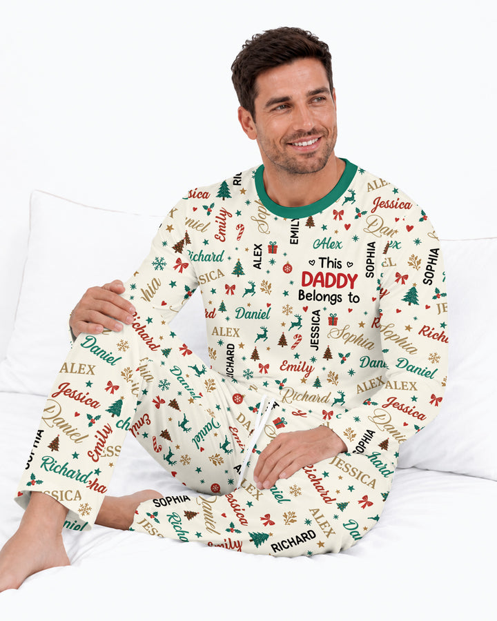 Custom Daddy Christmas Belongs To Bamboo Men's Pajama Set