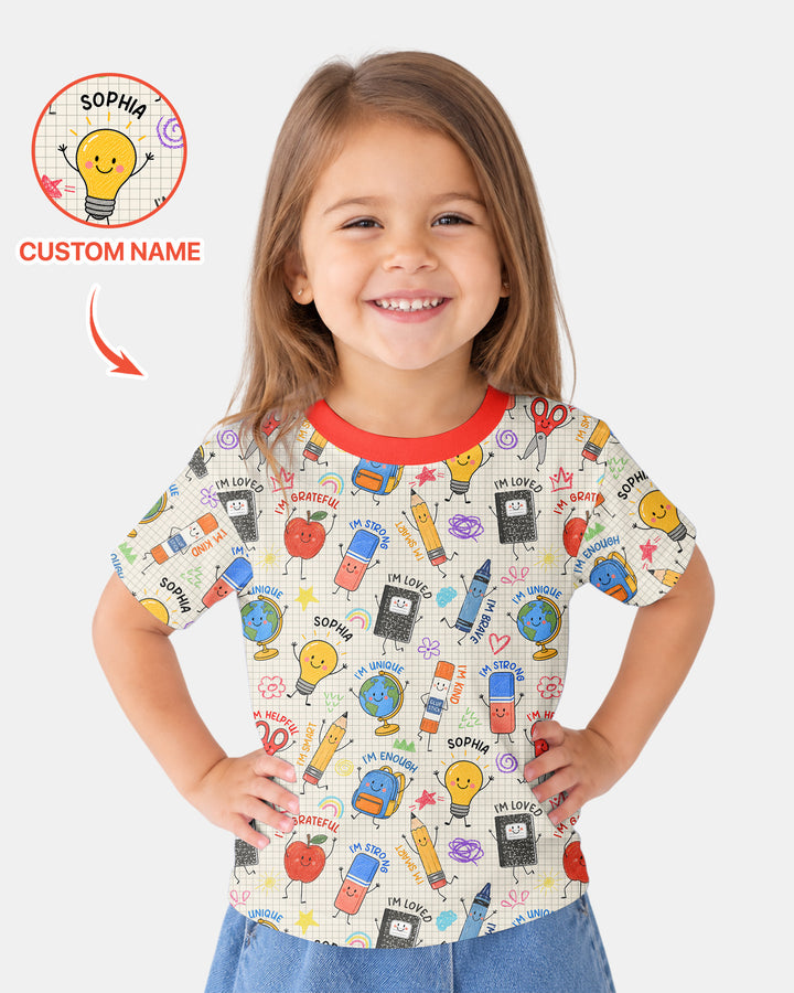 School Squad Custom Name Bamboo Crewneck T-Shirt