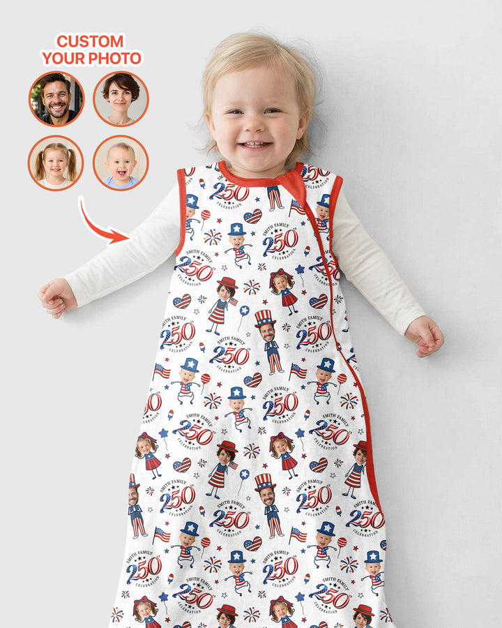 Custom Photo Smith Family Celebration Bamboo Blanket