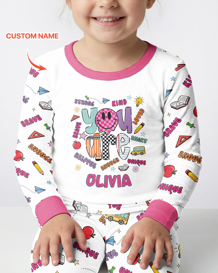 Custom Name You Are Everything Bamboo Two Piece Long Sleeve Pajama Set