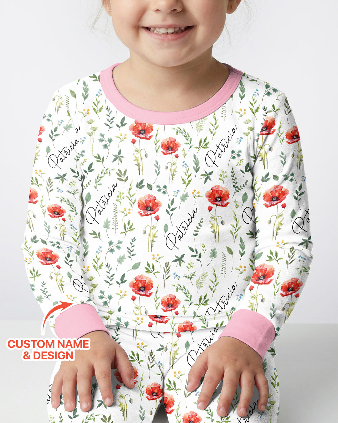 Birth Month Flower Bamboo Two Piece Long Sleeve Pajama Set