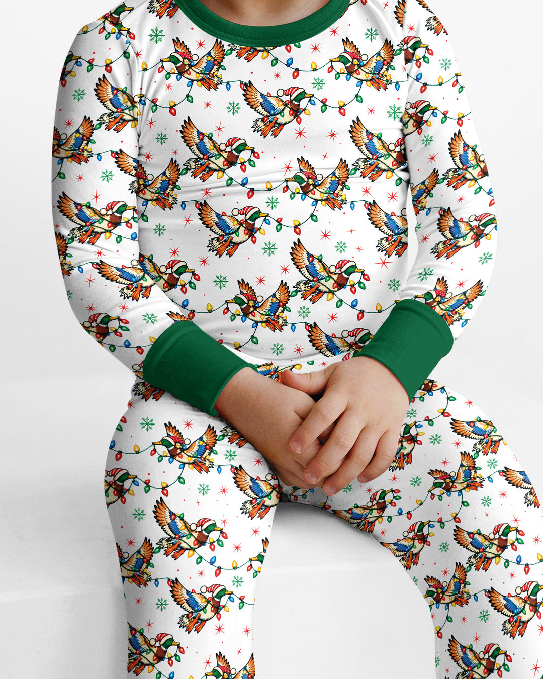 Preppy Christmas Mallard Duck Bamboo Two Piece Long Sleeve Pajama Set
