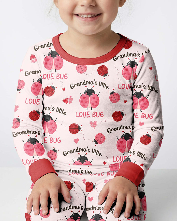 Grandma's Little Love Bug Bamboo Two Piece Long Sleeve Pajama Set