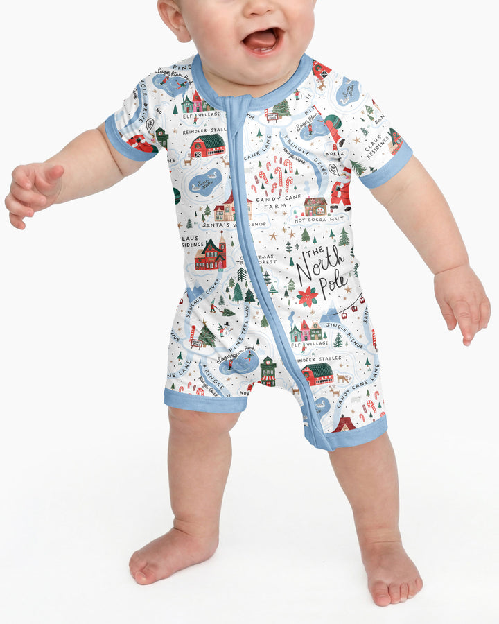 The North Pole Map Bamboo Shorty Zippy