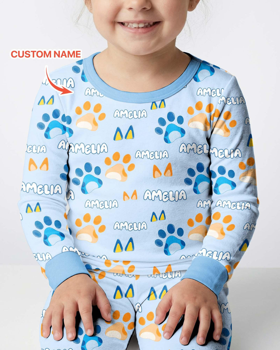 Conjunto de pijama de dos piezas de bambú con mangas largas, plantilla PERSONALIZADA