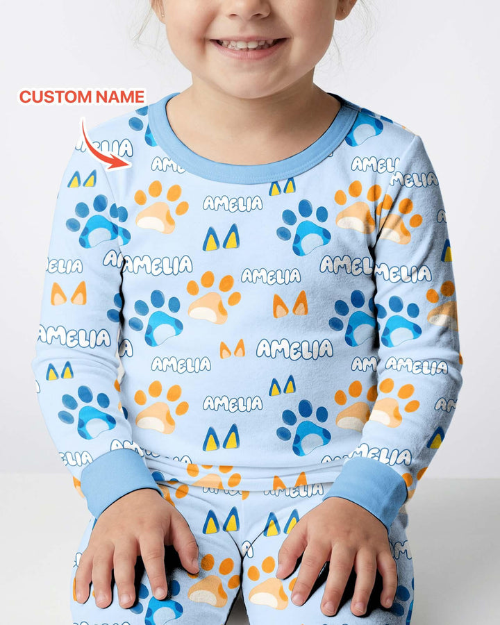 Conjunto de pijama de dos piezas de bambú con mangas largas, plantilla PERSONALIZADA