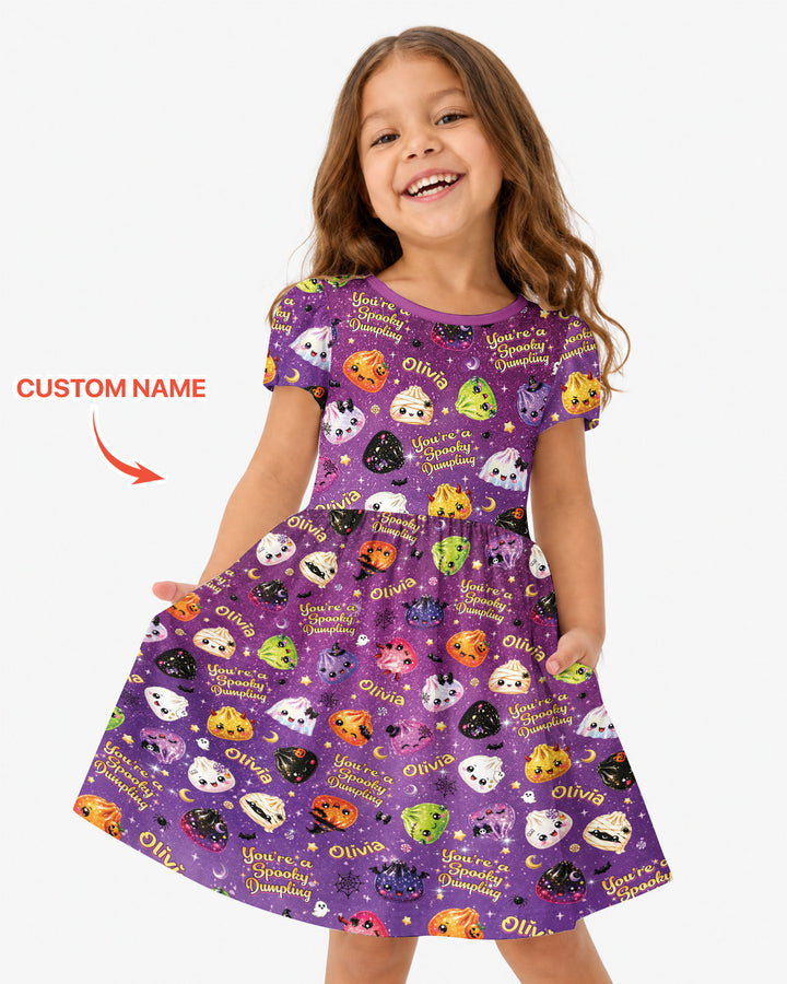 Custom Name You're A Spooky Dumpling Bamboo Twirl Dress
